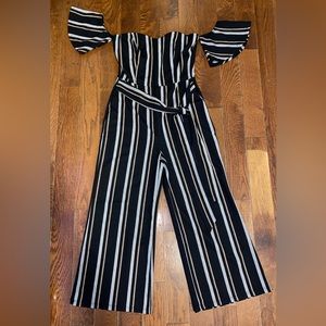 Black striped jumpsuit Size M